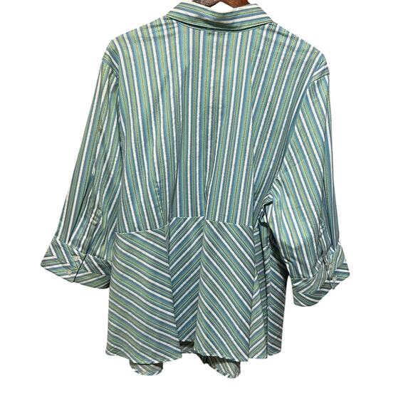 Lane Bryant Womens Striped Button Front Tunic Top 26/28 Preppy Office Travel - Picture 3 of 8